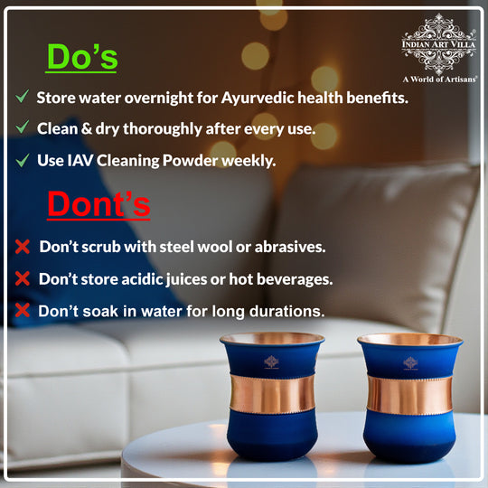 Pure Copper Half Silk Finish Glass – 300 ML