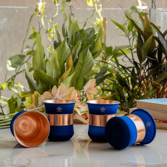 Pure Copper Half Silk Finish Glass – 300 ML