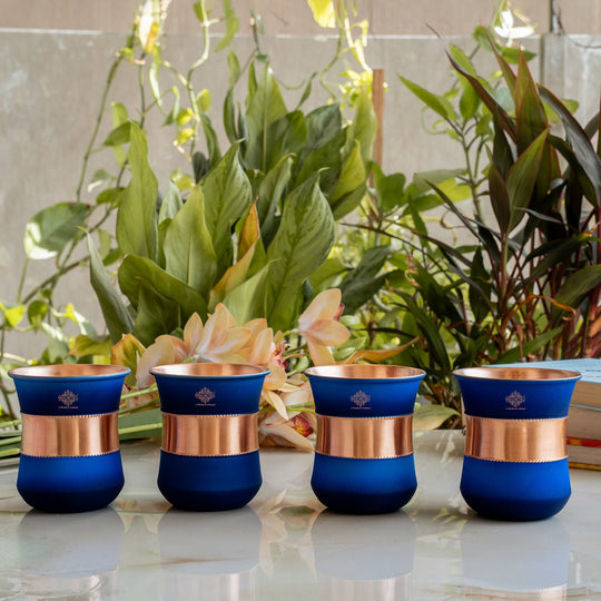 Pure Copper Half Silk Finish Glass – 300 ML