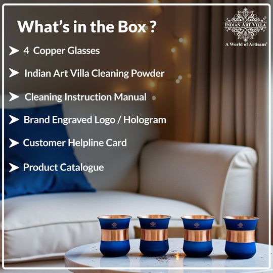 Pure Copper Half Silk Finish Glass – 300 ML