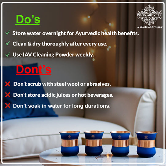 Pure Copper Half Silk Finish Glass – 300 ML