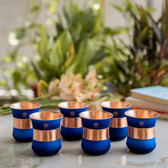 Pure Copper Half Silk Finish Glass – 300 ML