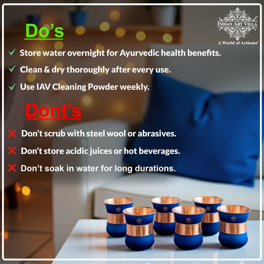 Traditional copper glass for daily hydration use