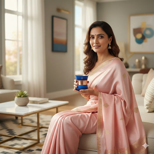 Pure Copper Half Silk Finish Glass – 300 ML