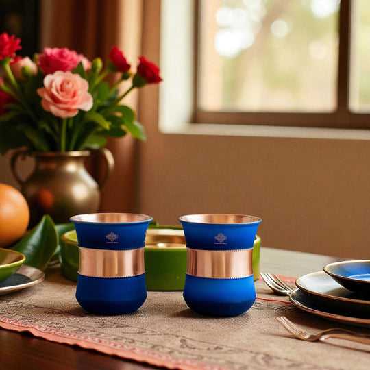 Pure Copper Half Silk Finish Glass – 300 ML