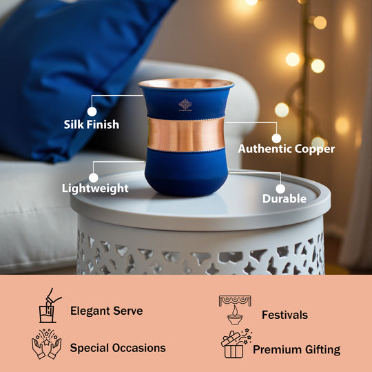 Embossed copper glass handcrafted hydration use