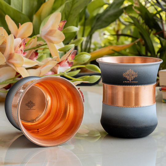 Pure Copper Half Silk Finish Glass – 300 ML