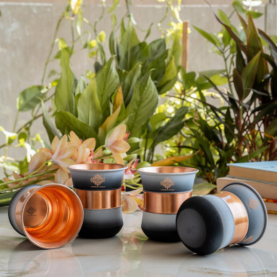 Pure Copper Half Silk Finish Glass – 300 ML