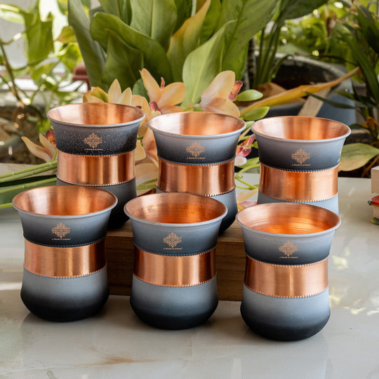 Pure Copper Half Silk Finish Glass – 300 ML