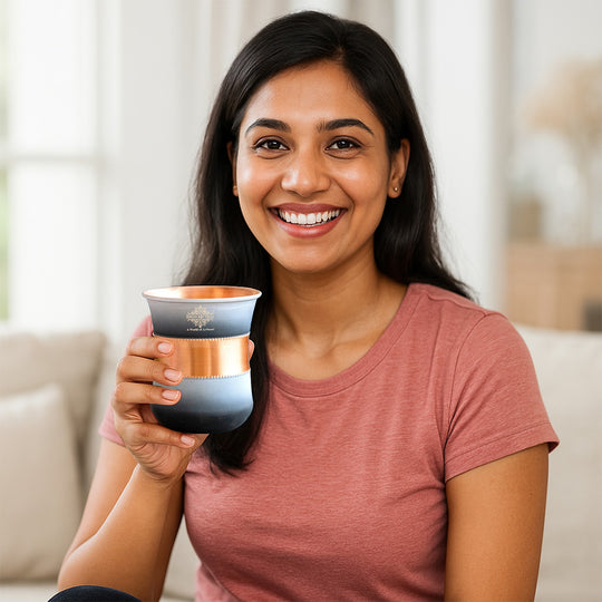 Pure Copper Half Silk Finish Glass – 300 ML