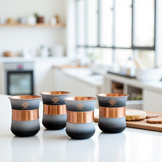 Pure Copper Half Silk Finish Glass – 300 ML