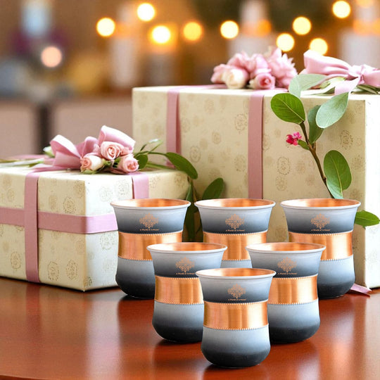 Pure Copper Half Silk Finish Glass – 300 ML