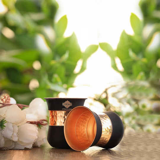 Hammered copper glass for Ayurvedic routine use