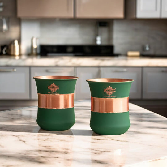 Embossed copper glass elegant handcrafted design