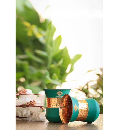 Embossed copper tumbler premium handmade finish