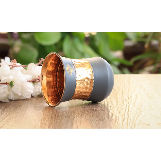 Embossed copper drinkware elegant artisan finish