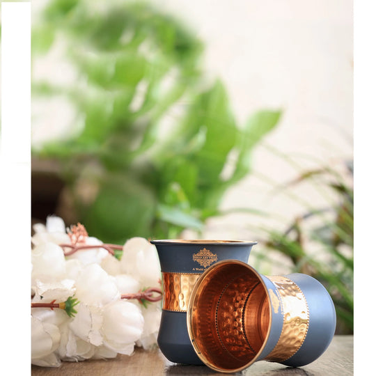Pure copper glass handcrafted for drinking use India