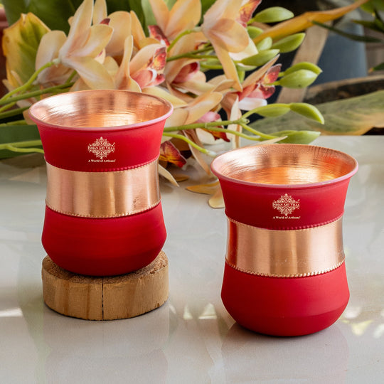 Pure Copper Half Silk Finish Glass – 300 ML