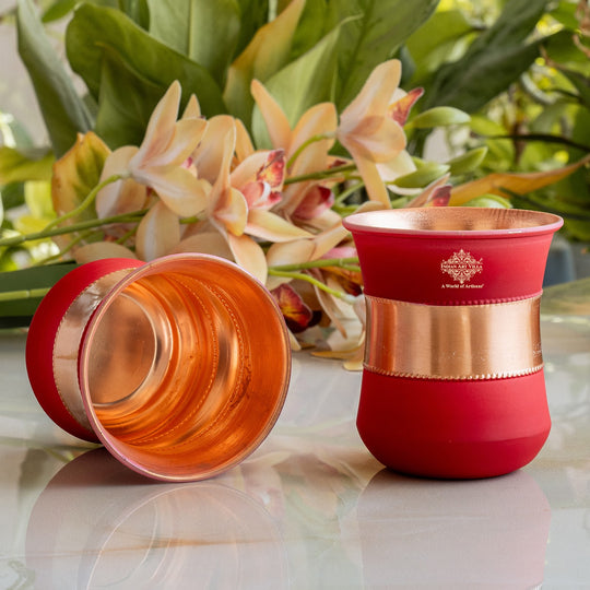 Pure Copper Half Silk Finish Glass – 300 ML