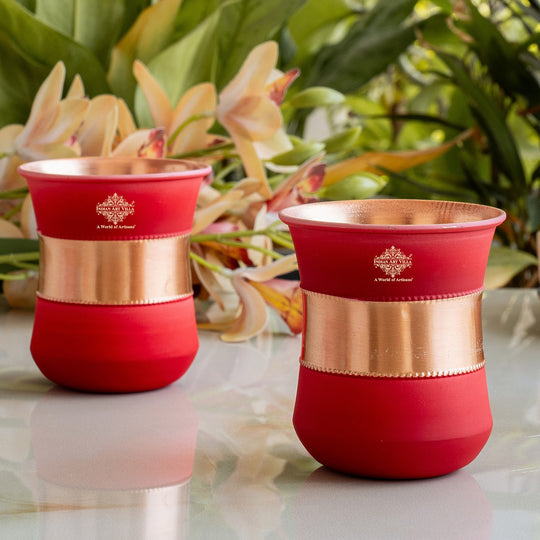 Embossed copper drink vessel premium finish