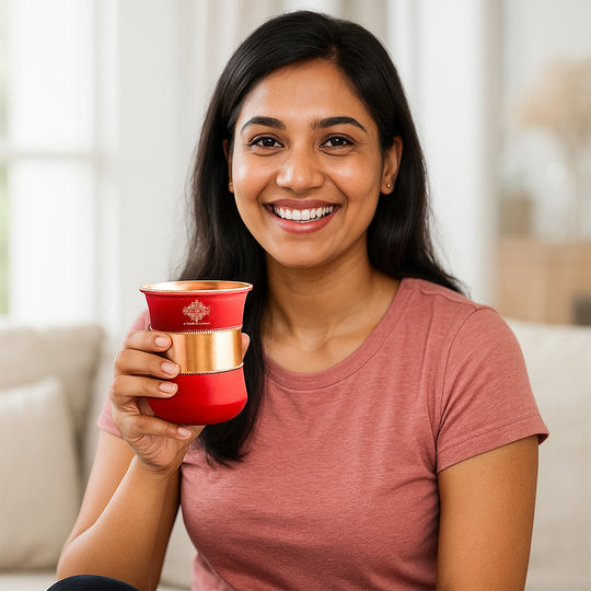 Pure Copper Half Silk Finish Glass – 300 ML