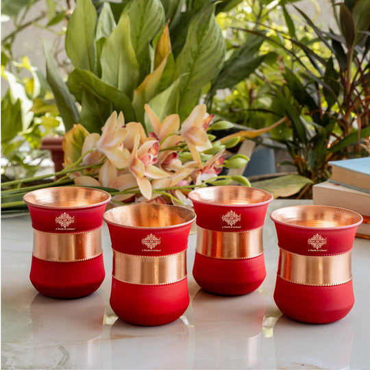 Pure Copper Half Silk Finish Glass – 300 ML