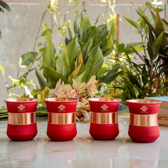 Copper tumbler for water intake use