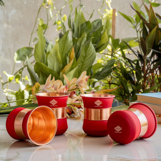 Pure Copper Half Silk Finish Glass – 300 ML