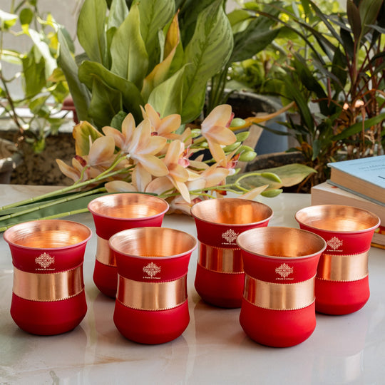 Pure Copper Half Silk Finish Glass – 300 ML