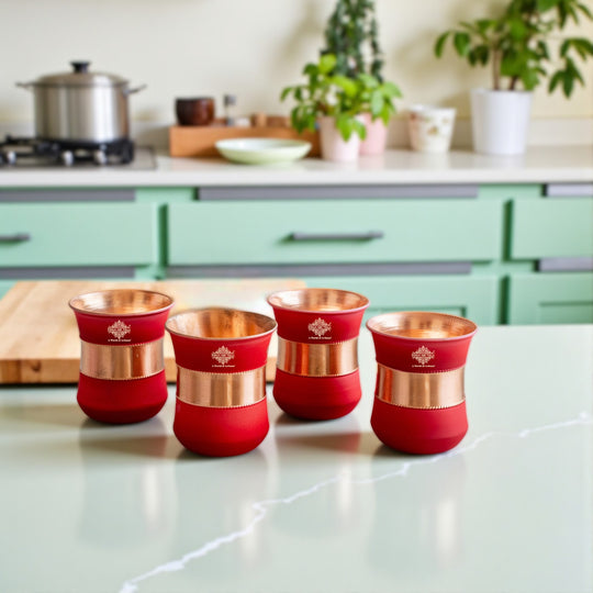 Pure Copper Half Silk Finish Glass – 300 ML