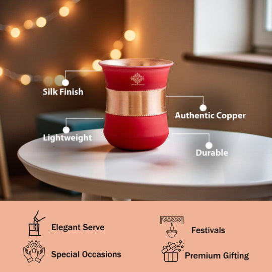 Pure Copper Half Silk Finish Glass – 300 ML