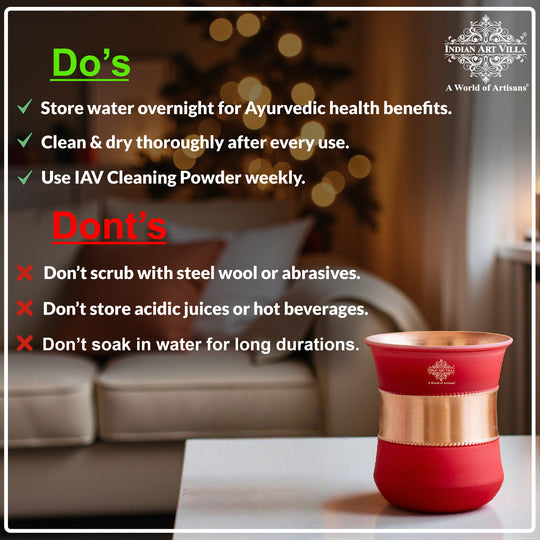 Pure Copper Half Silk Finish Glass – 300 ML