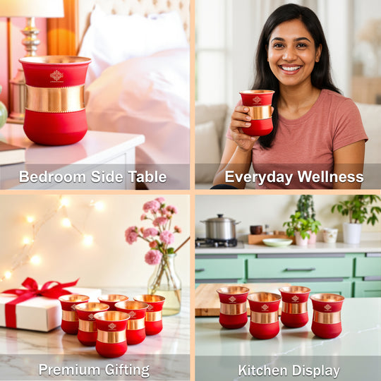 Pure Copper Half Silk Finish Glass – 300 ML