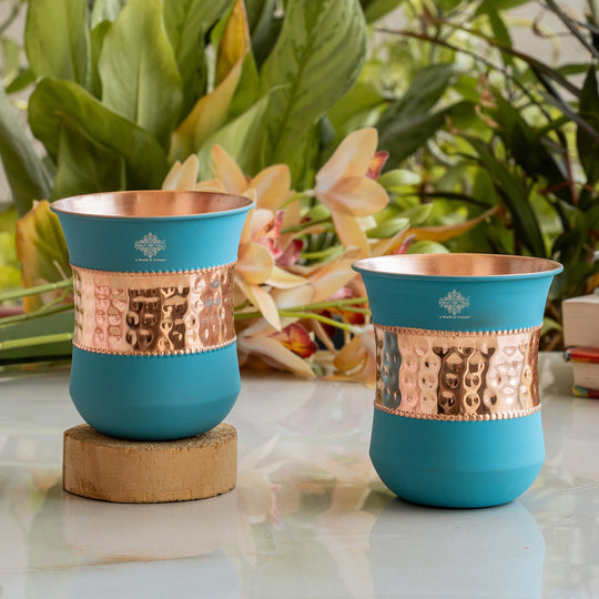 Pure Copper Half Silk Finish Glass – 300 ML