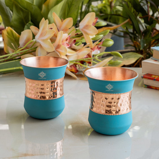 Pure Copper Half Silk Finish Glass – 300 ML