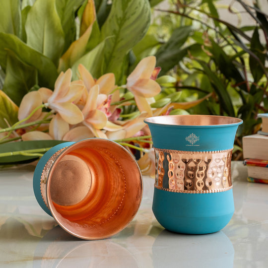Pure Copper Half Silk Finish Glass – 300 ML