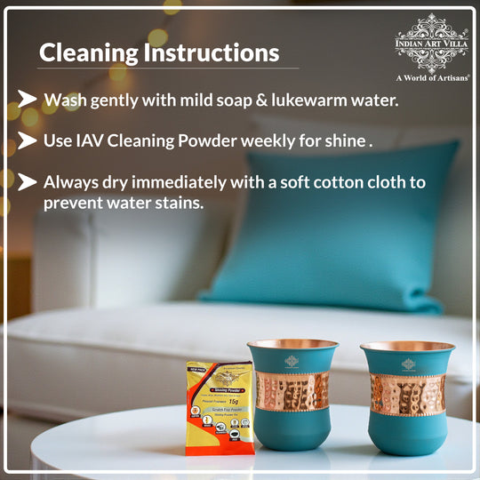 Pure Copper Half Silk Finish Glass – 300 ML