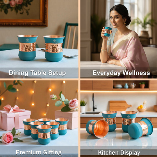 Pure Copper Half Silk Finish Glass – 300 ML