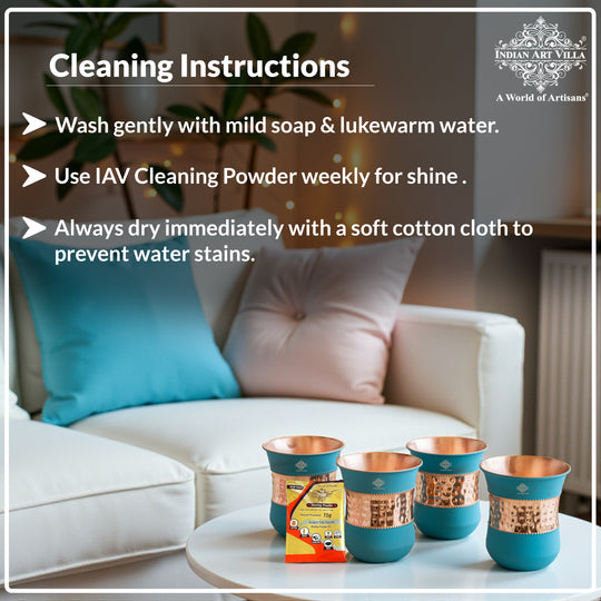 Pure Copper Half Silk Finish Glass – 300 ML