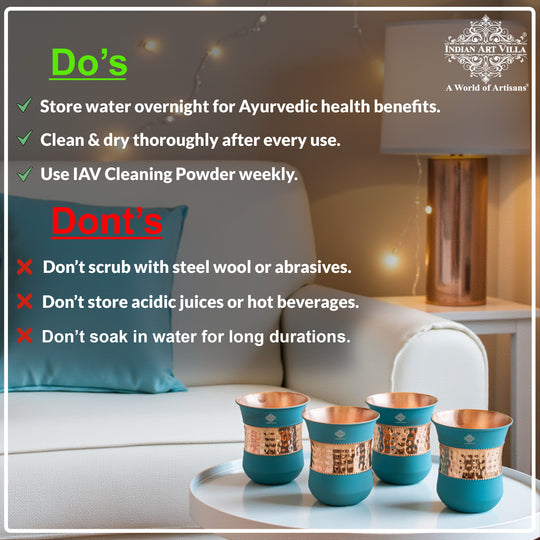 Pure Copper Half Silk Finish Glass – 300 ML