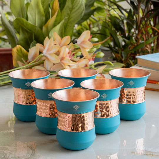 Copper glass for healthy Ayurvedic hydration use