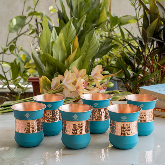 Pure Copper Half Silk Finish Glass – 300 ML