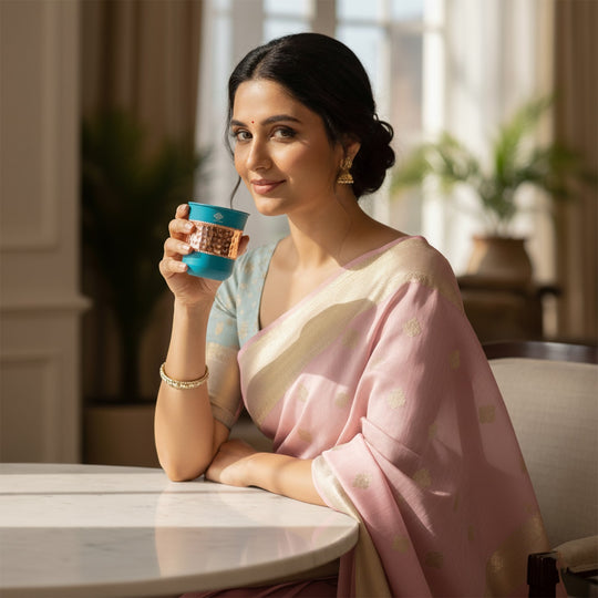 Pure Copper Half Silk Finish Glass – 300 ML