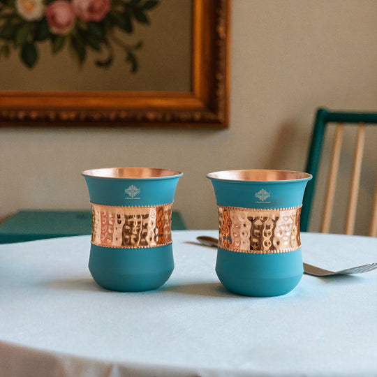 Pure Copper Half Silk Finish Glass – 300 ML