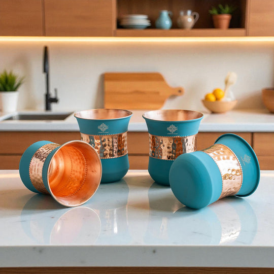 Pure Copper Half Silk Finish Glass – 300 ML