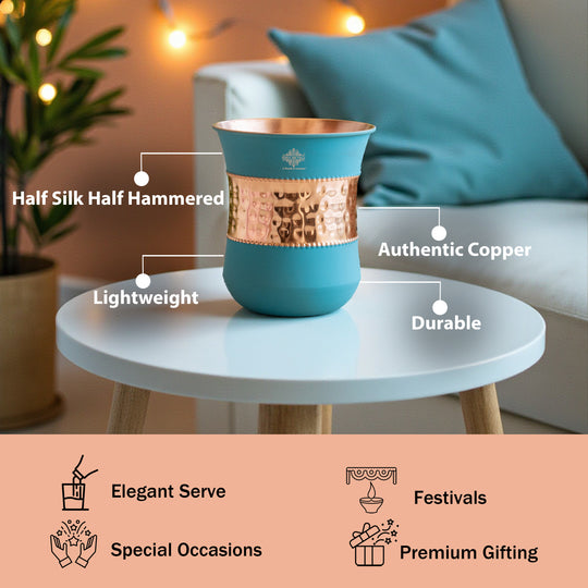 Pure Copper Half Silk Finish Glass – 300 ML