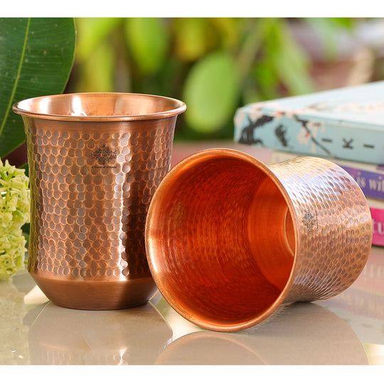Pure Copper Hammered & Smooth Design Glass