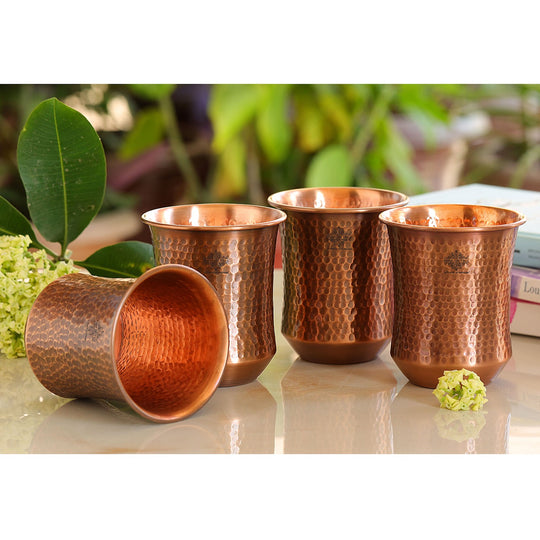 Pure Copper Hammered & Smooth Design Glass