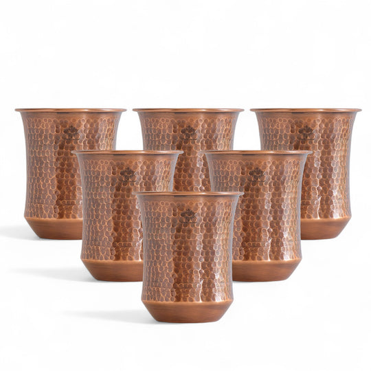 Pure Copper Hammered & Smooth Design Glass