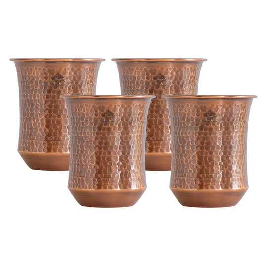 Pure Copper Hammered & Smooth Design Glass